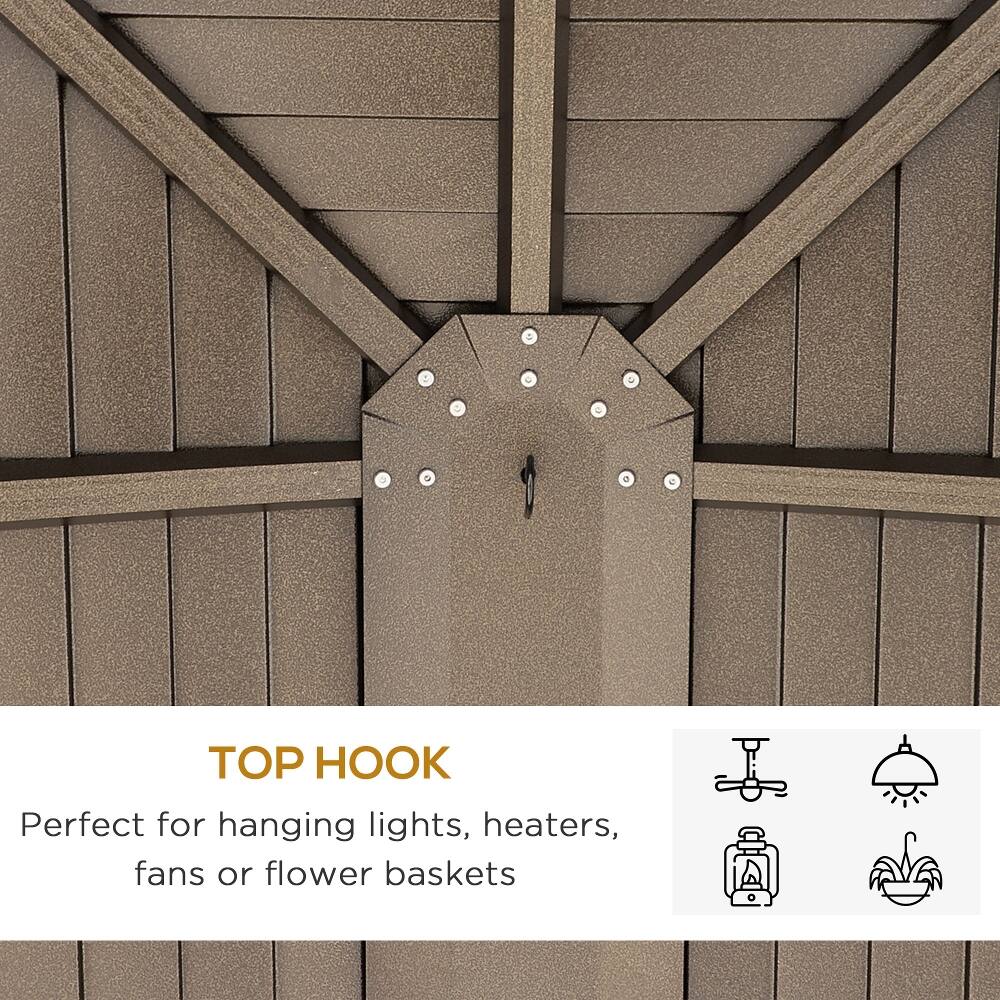TOP HOOK  
Perfect for hanging lights, heaters, fans or flower baskets