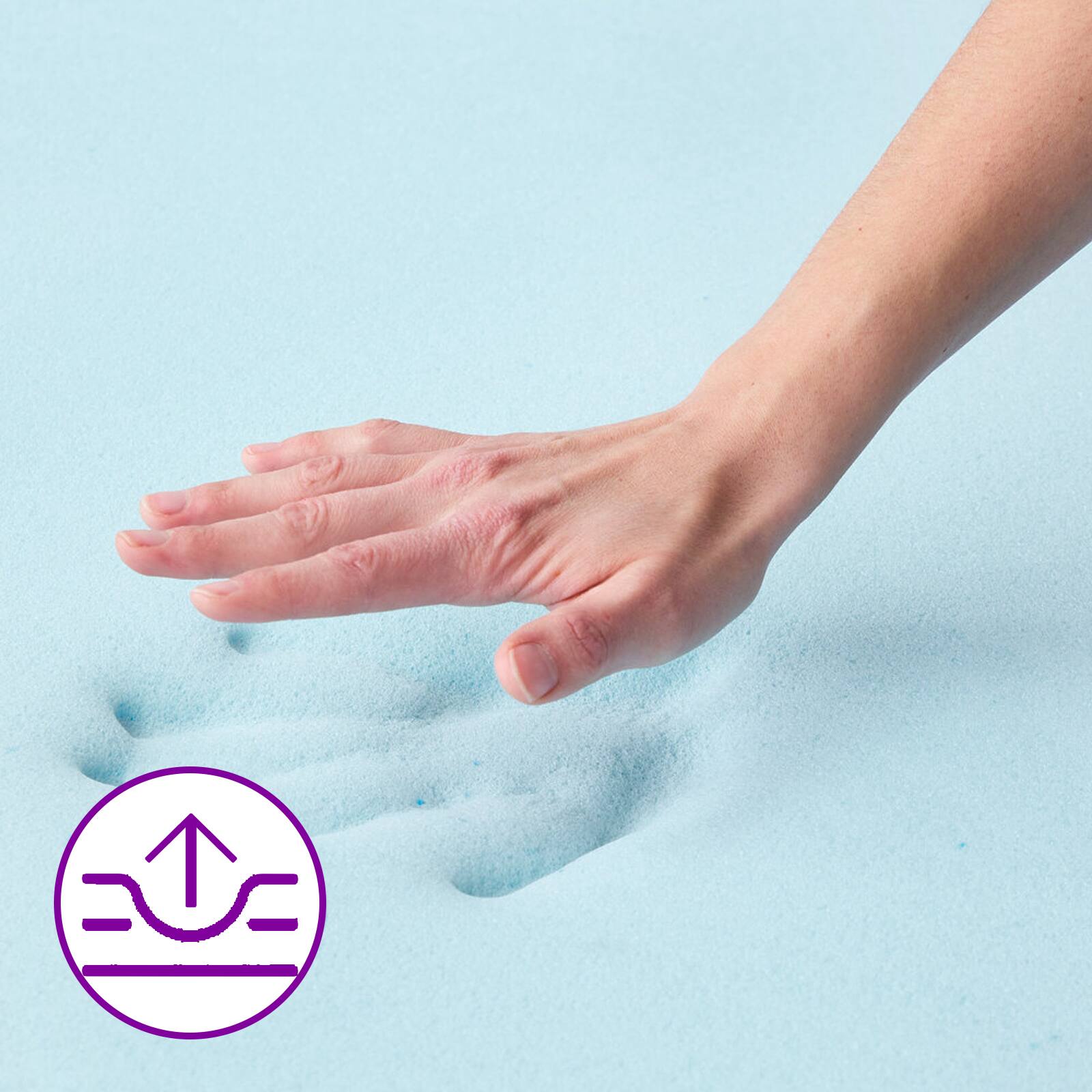 Back. KERDOM - Mattress Protector Queen Size, Breathable Bed Cover,  Net 2'' Memory Foam Mattress Add Pad, Washable Mattress Topper - 2'' Pad Only (No Cover).