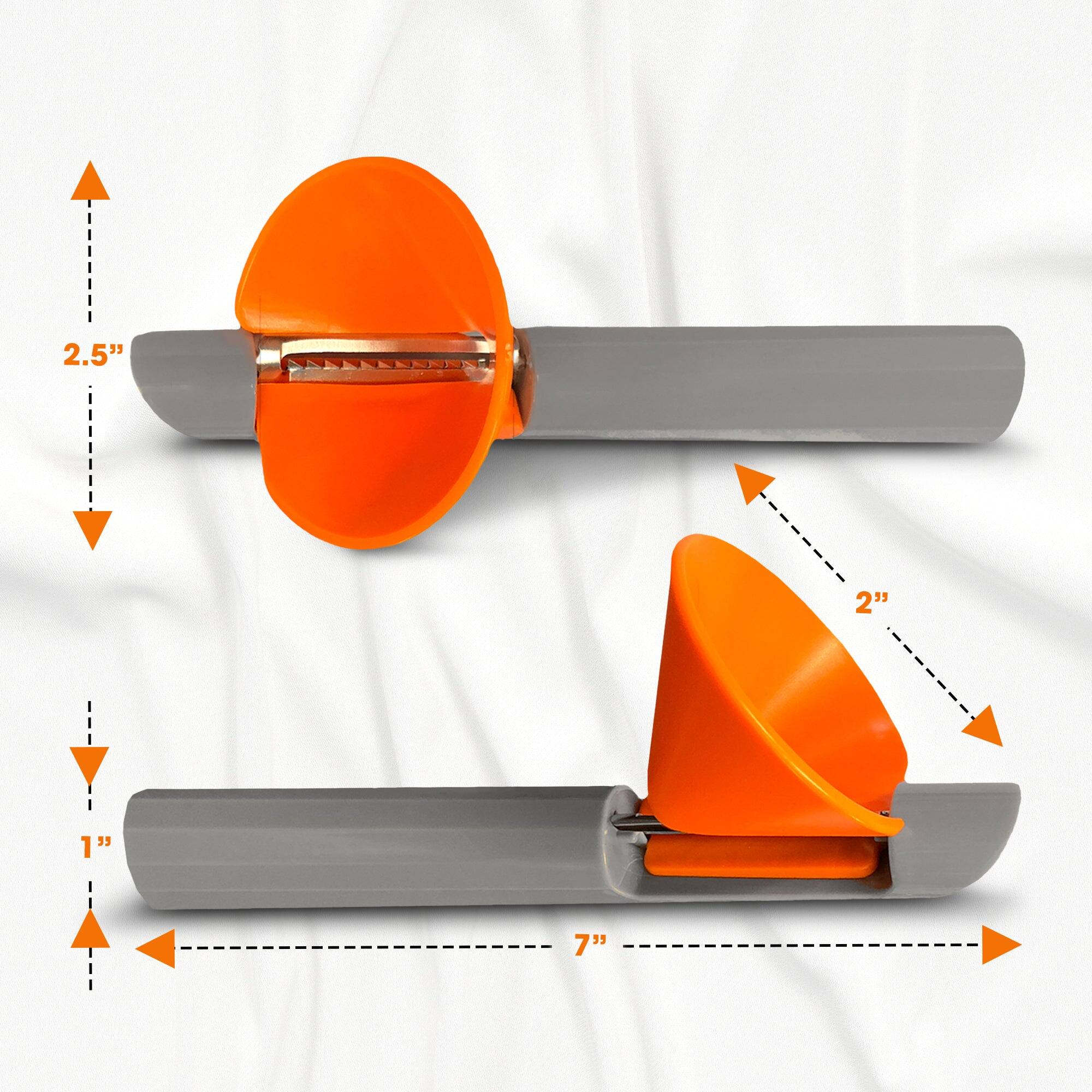 Alt View 6. Cheer Collection - Handheld Vegetable Spiralizer, Stainless Steel Rotary Vegetable Peeler with Non Slip Handle, Veggie Cutter Julienne - Gray.
