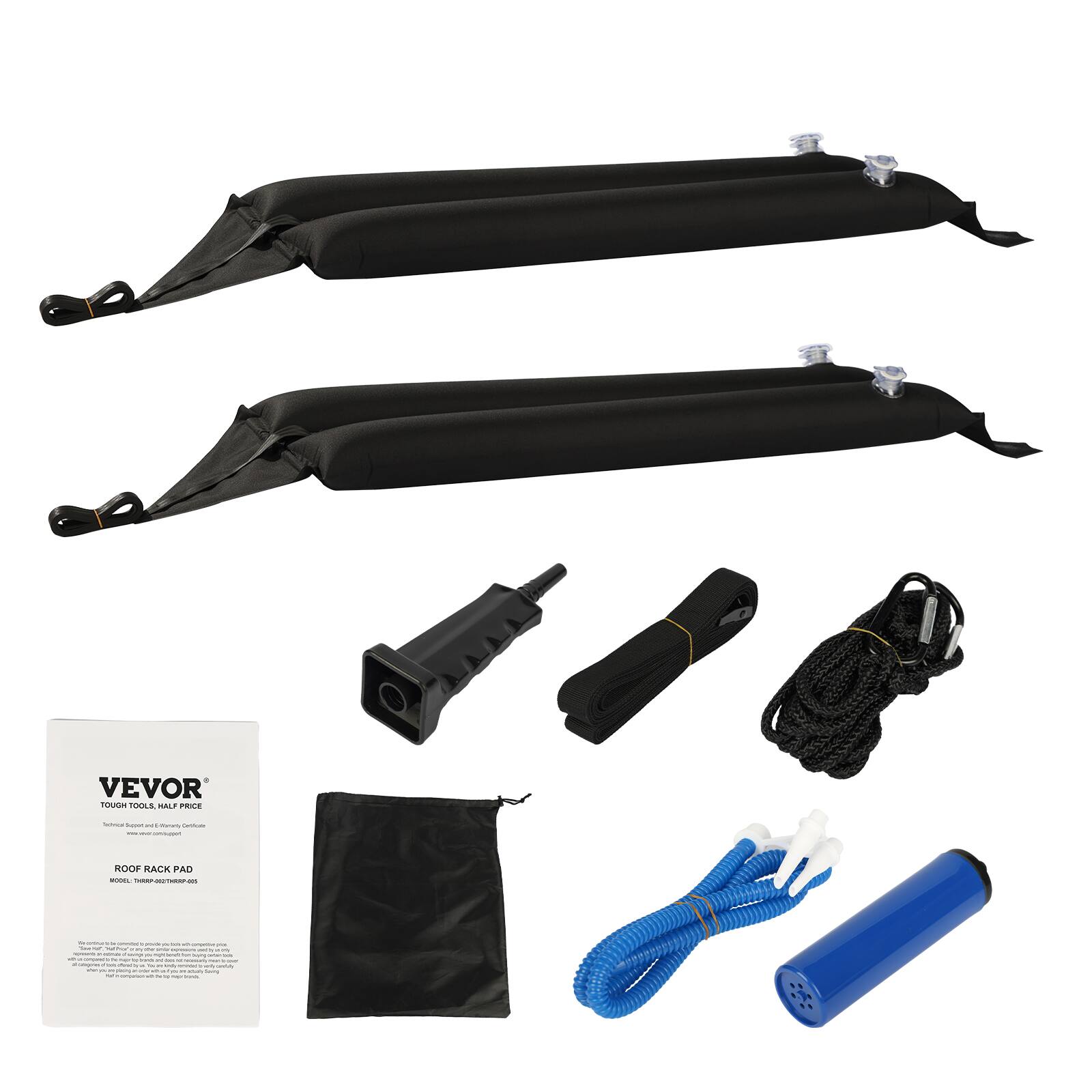 VEVOR  
TOUGH TOOLS. HALF PRICE.  
Innovative Design & Excellent Quality  

ROOF RACK PAD  
MODEL: THERMO-TRAY-RACK-005  

- VEVOR TUN TOLS ALP P  
- ROOF RACK PAD