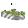 Front. VEVOR - Metal Raised Garden Bed, 6 x 3 x 1 ft Outdoor Galvanized Planter Garden Box, Open Bottom Design - Silver.