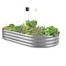 VEVOR - Metal Raised Garden Bed, 6 x 3 x 1 ft Outdoor Galvanized Planter Garden Box, Open Bottom Design - Silver