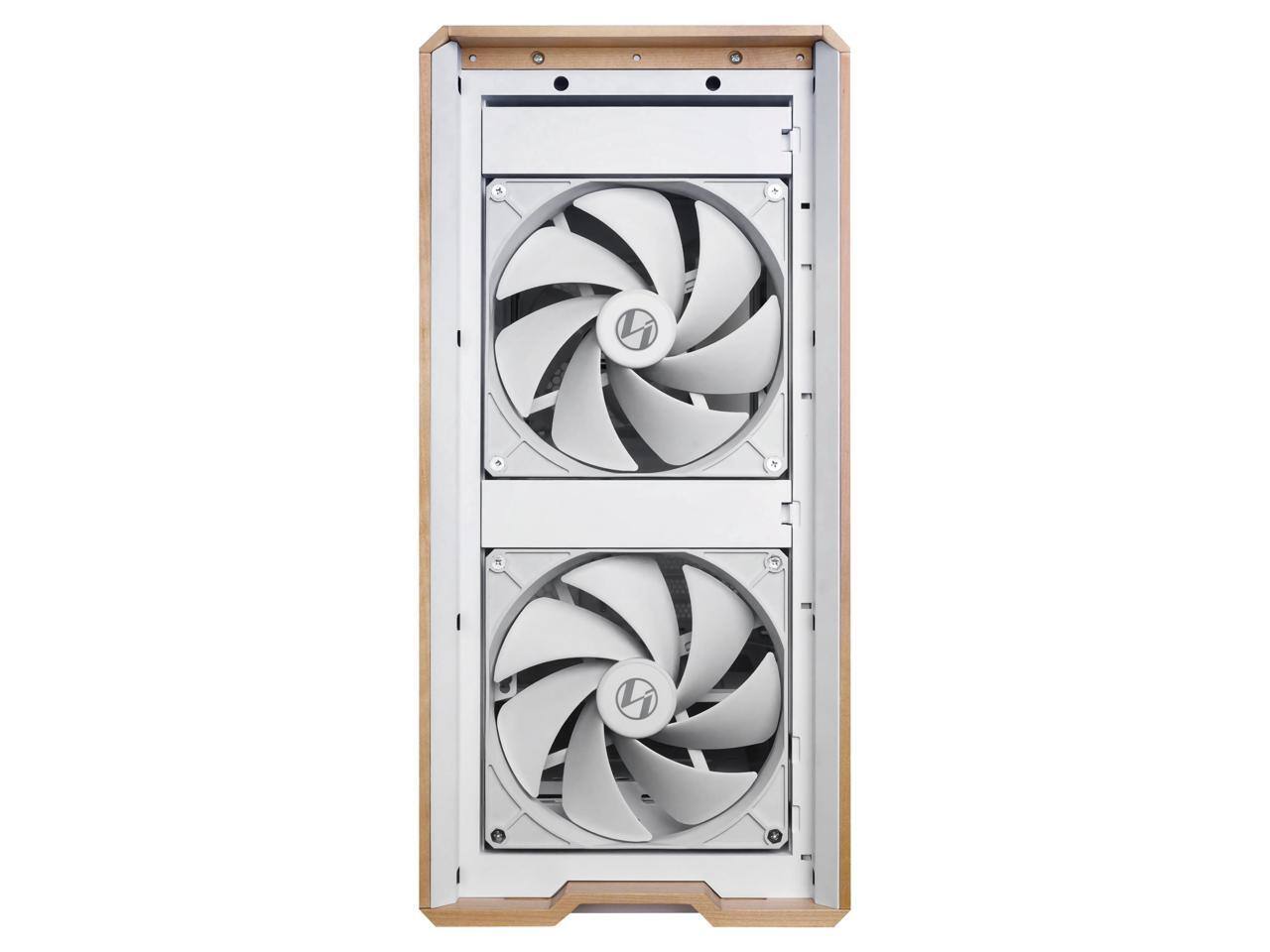Alt View 2. Lian Li - Lian Li LANCOOL 217 Walnut Wood Mid-Tower Case, 5 PWM Fans, White (LAN217W) - White.