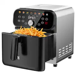 Whuto - Air Fryer, 6.2QT Air Fryer Oven with LED Digital Touchscreen, 12 Preset Cooking Functions Air fryers - Black