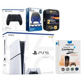 Playstation 5 Slim Disc with Extra Controller, Gamer Starter Kit and MightySkins Decal Voucher + 2 - PlayStation 5