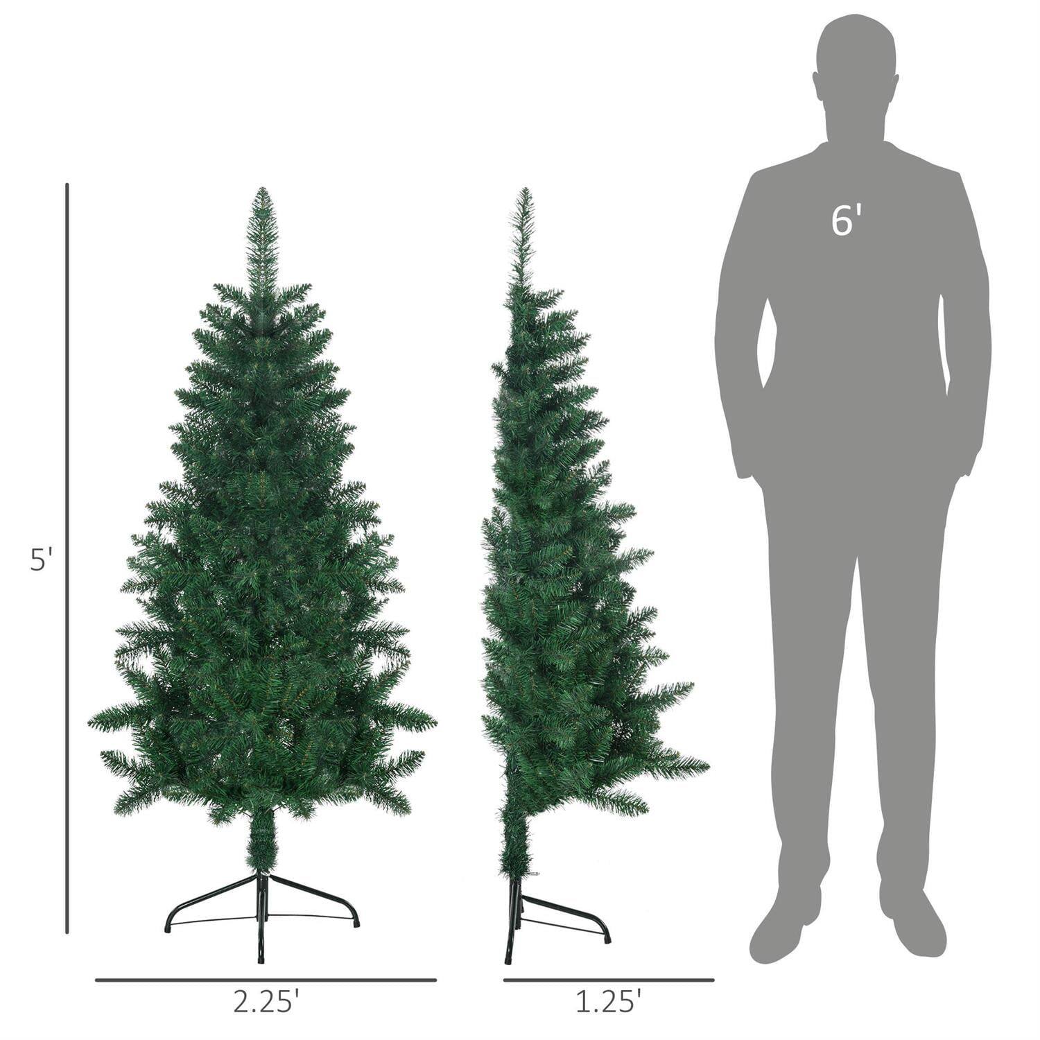 Pefilos 5ft Artificial Half Christmas Tree with Auto Opening & Steel ...