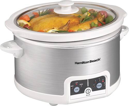Angle Standard. Hamilton Beach - 4-1/2-Quart Slow Cooker - Silver.