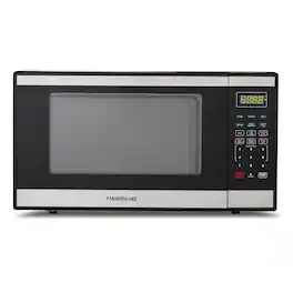 Farberware - Countertop Microwave Oven, 1.1 Cu. Ft., 1000W, Stainless Steel - Black