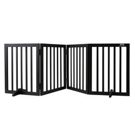 VEVOR - Indoor Pet Barrier, 24" Height x 80.3" Width, 4-Panel Folding Gate for Pets, Adjustable and Versatile Dog Fence