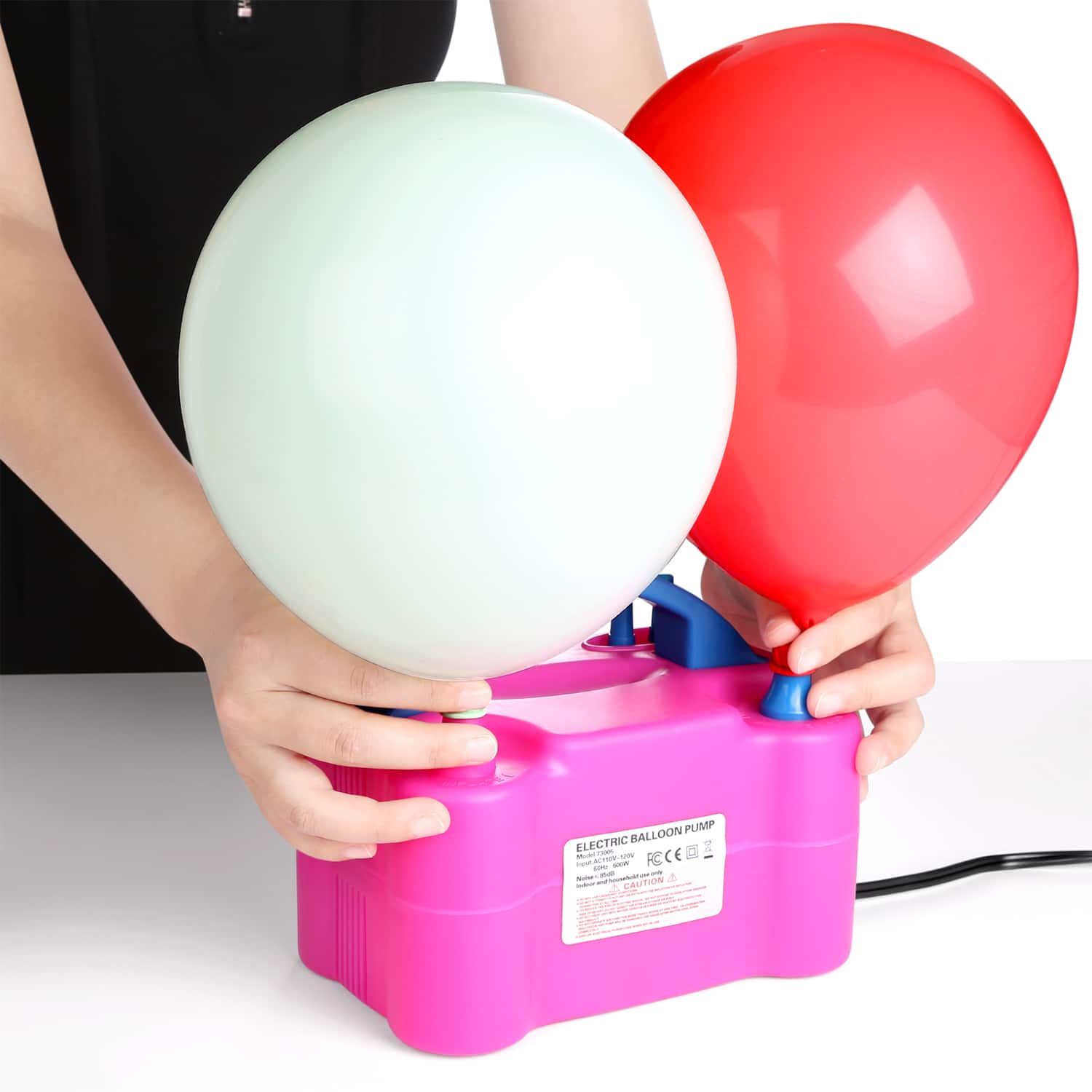 HOM Dual Nozzle Electric Balloon Pump Dual Modes & Nozzle Tips for