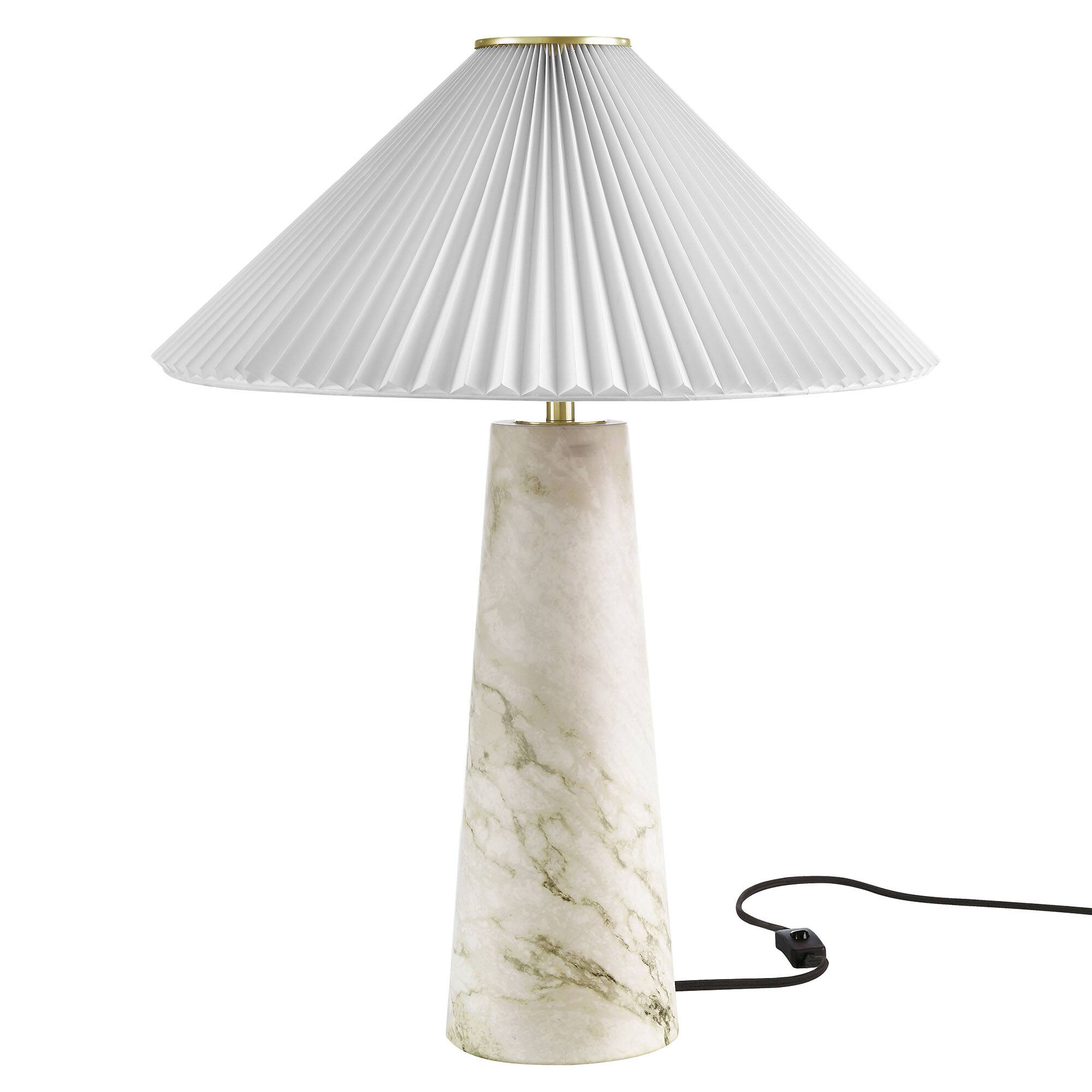 Angle. Modway - Nera Marble Table Lamp by Modway - White.