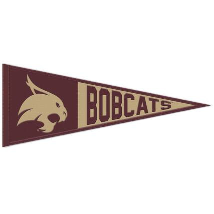 Front. WinCraft - Texas State Bobcats 13" x 32" Retro Logo Wool Pennant - Multicolor.