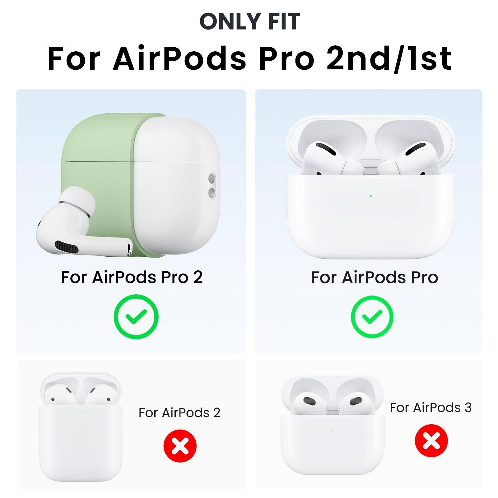 ONLY FIT
For AirPods Pro 2nd/1st
For AirPods Pro 2
For AirPods Pro
For AirPods 2
For AirPods 3
x
x