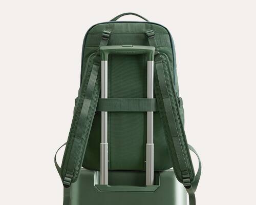 Alt View 7. Bagsmart - Moss 22L Backpack, 180° Full-Opening Work & Commute Daypack with 15.6" Laptop Sleeve for Daily Use - Spruce Blue.