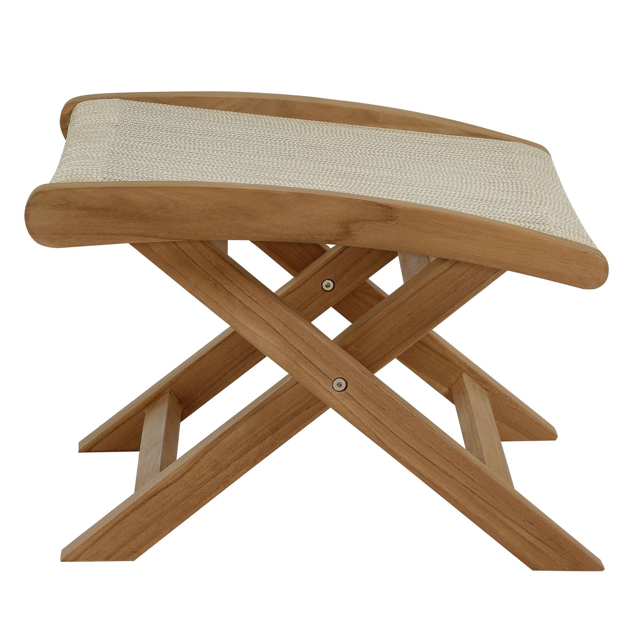 Alt View 8. Modway - Vienna 2-Piece Outdoor Patio Teak and Rope Folding Accent Lounge Chair and Ottoman Set by Modway - Natural Natural.