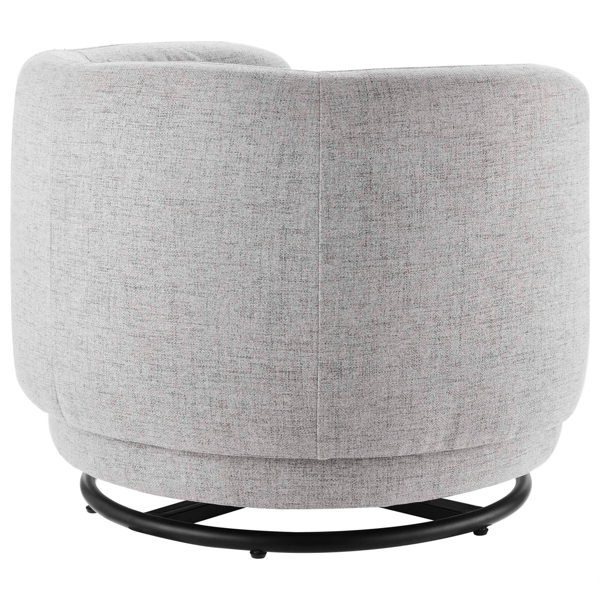 Alt View 1. Modway - Relish Upholstered Fabric Swivel Chair by Modway - Black Light Gray.