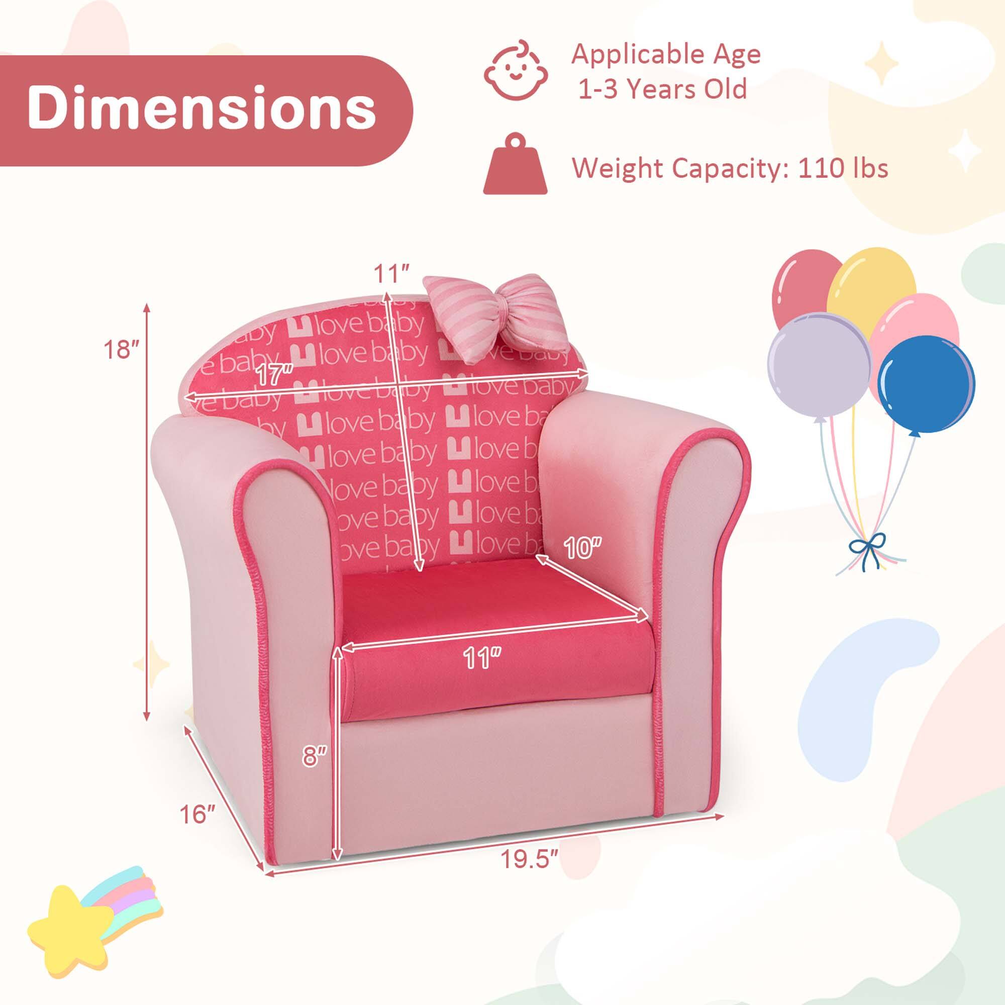 Dimensions  
Applicable Age: 1-3 Years Old  
Weight Capacity: 110 lbs  

16" x 19.5" x 18" x 11" x 10" x 8"