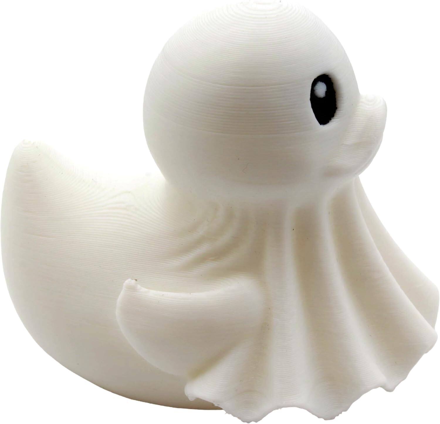 Left. JuzToys - Cute Ghost Duck Figurine, 4x4 Ducking, Fun Car Dashboard Accessory, Spooky Halloween Ducks for Cars by PowerTRC - White.
