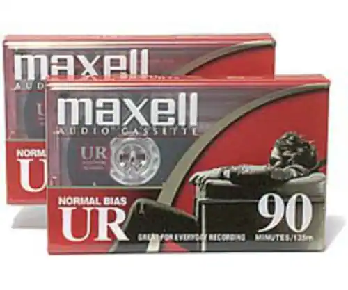 maxell
AUDIO CASSETTE
NORMAL BIAS UR
90 MINUTES / 135m
GREAT FOR EVERYDAY RECORDING