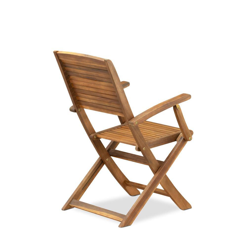 Left. East West Furniture - Modern Outdoor Patio Garden Side Wooden Patio Chairs - Brown.