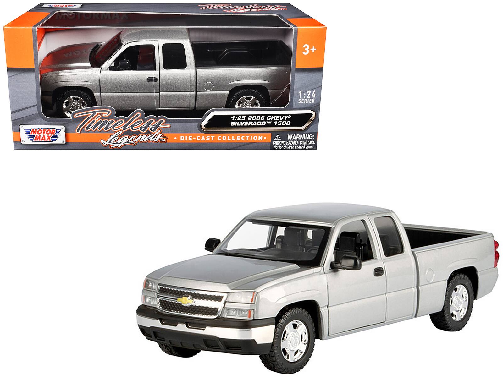 MOTOR MAX  
Timeless Legends  
1:24 SERIES  
1:25 2006 CHEVY SILVERADO 1500  
DIE-CAST COLLECTION  
WARNING: 1M CHOKING HAZARD - Small parts. Not for children under 3 years