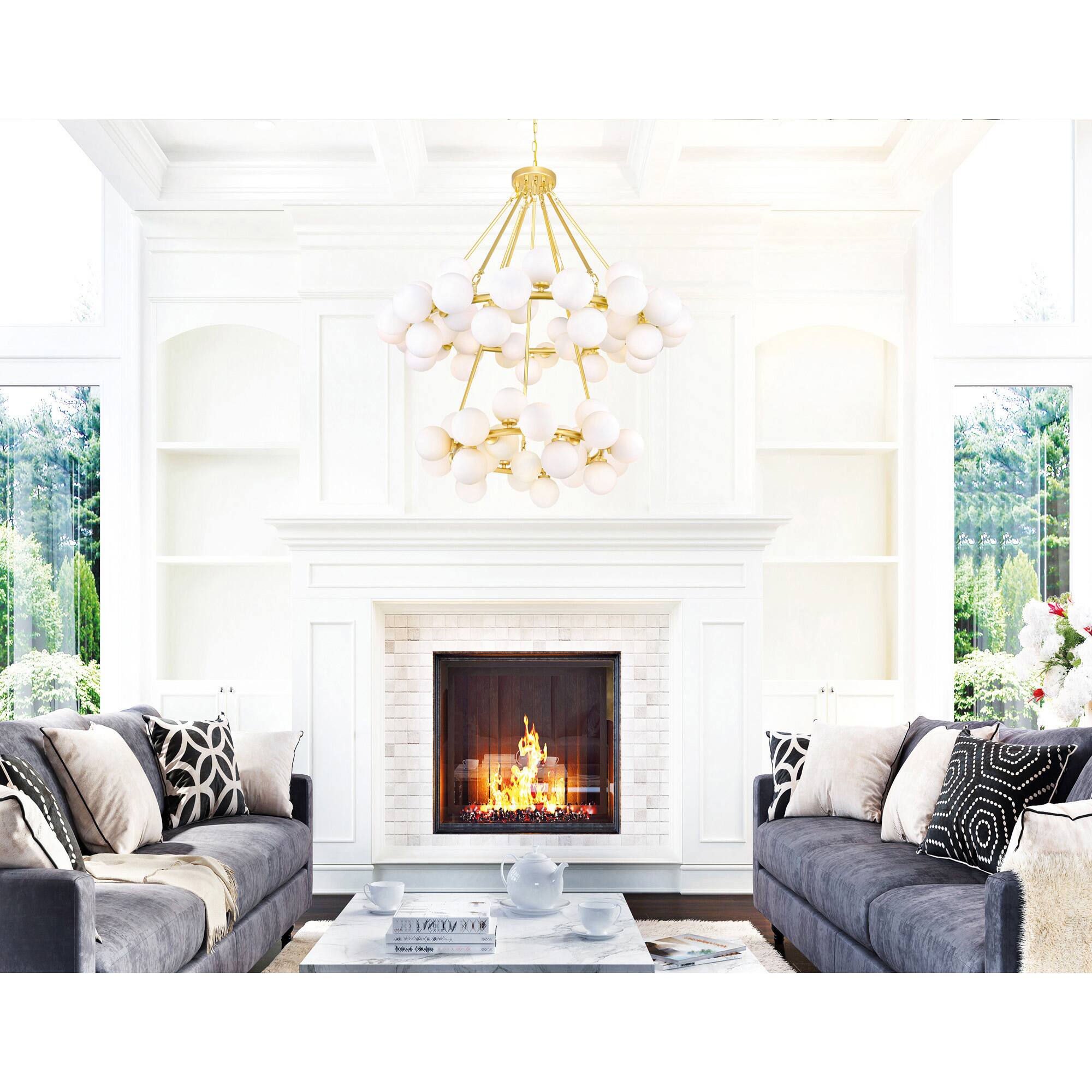 Alt View 2. CWI Lighting - Arya 70 Light Chandelier With Satin Gold Finish - Satin Gold.