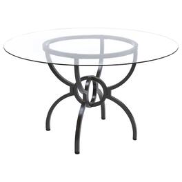 Coaster Co. of America - Aviano Round 48-inch Glass Top Metal Dining Table Gunmetal - Black
