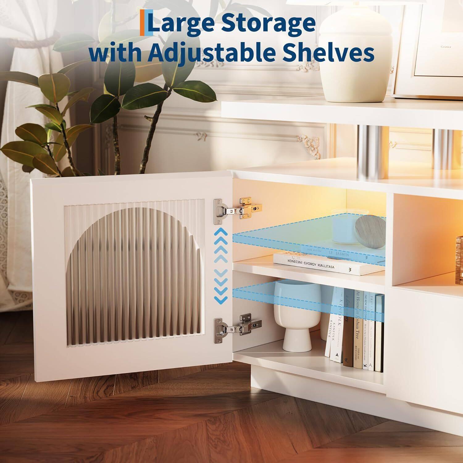 Large Storage with Adjustable Shelves