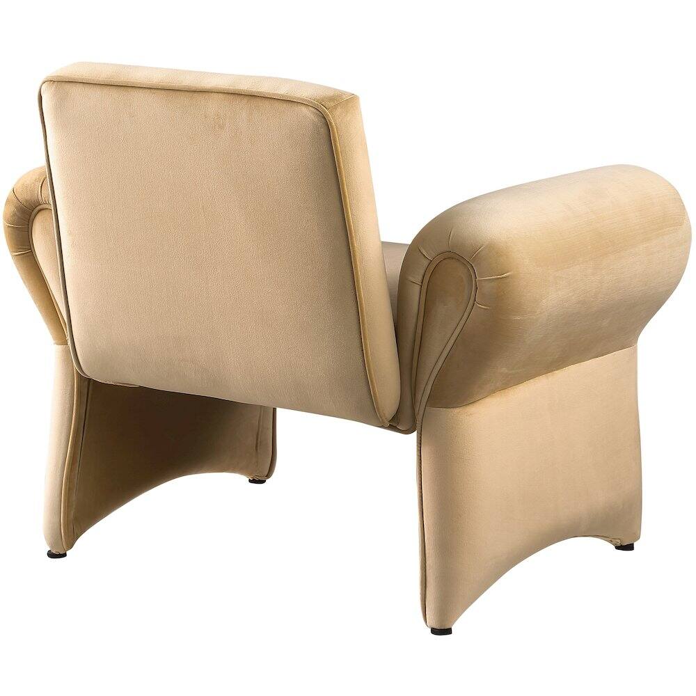 Alt View 3. Meridian Furniture - Fleurette Camel Velvet Accent Chair - Beige.