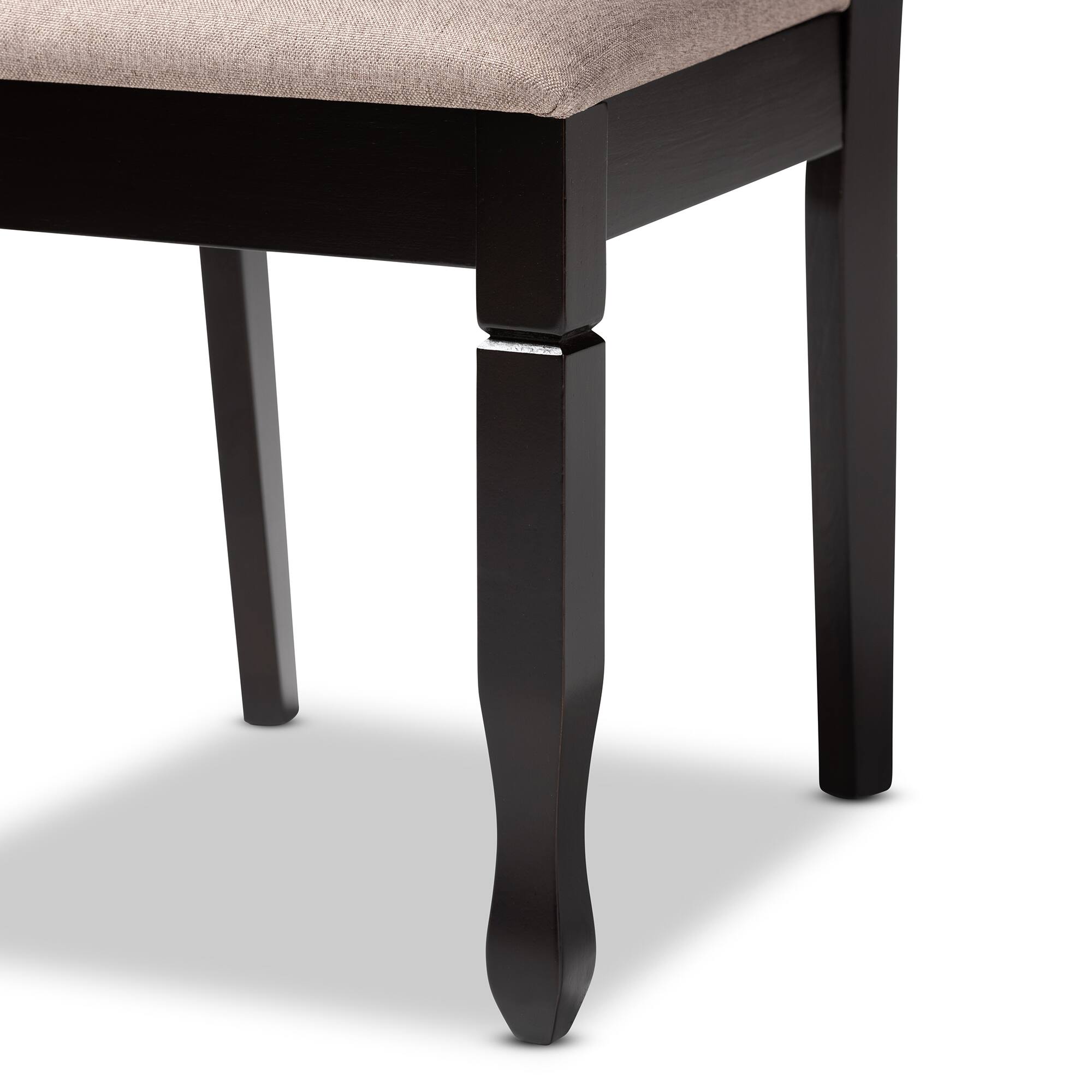 Alt View 1. Baxton Studio - Lanier Modern and Contemporary Fabric Upholstered Finished 2-Piece Wood Dining Chair Set - Sand/Dark Brown.