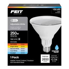 FEIT ELECTRIC - Feit PAR38 E26 (Medium) LED Bulb Adjustable White 250 Watt Equivalence 1 pk