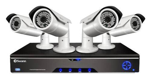 Swann - 4-Channel, 4-Camera Indoor/Outdoor Surveillance System - White-Front_Standard 