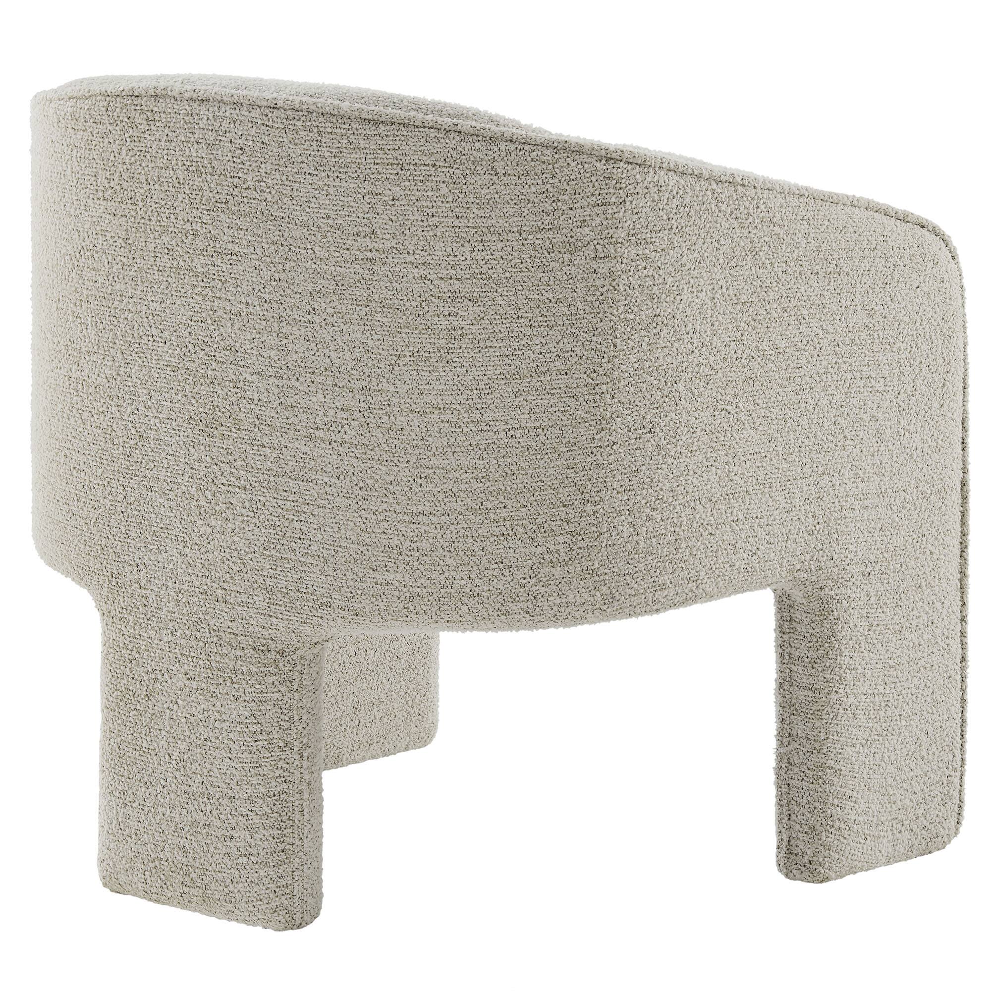 Alt View 1. Modway - Greer Boucle Fabric Upholstered Accent Armchair by Modway - White.