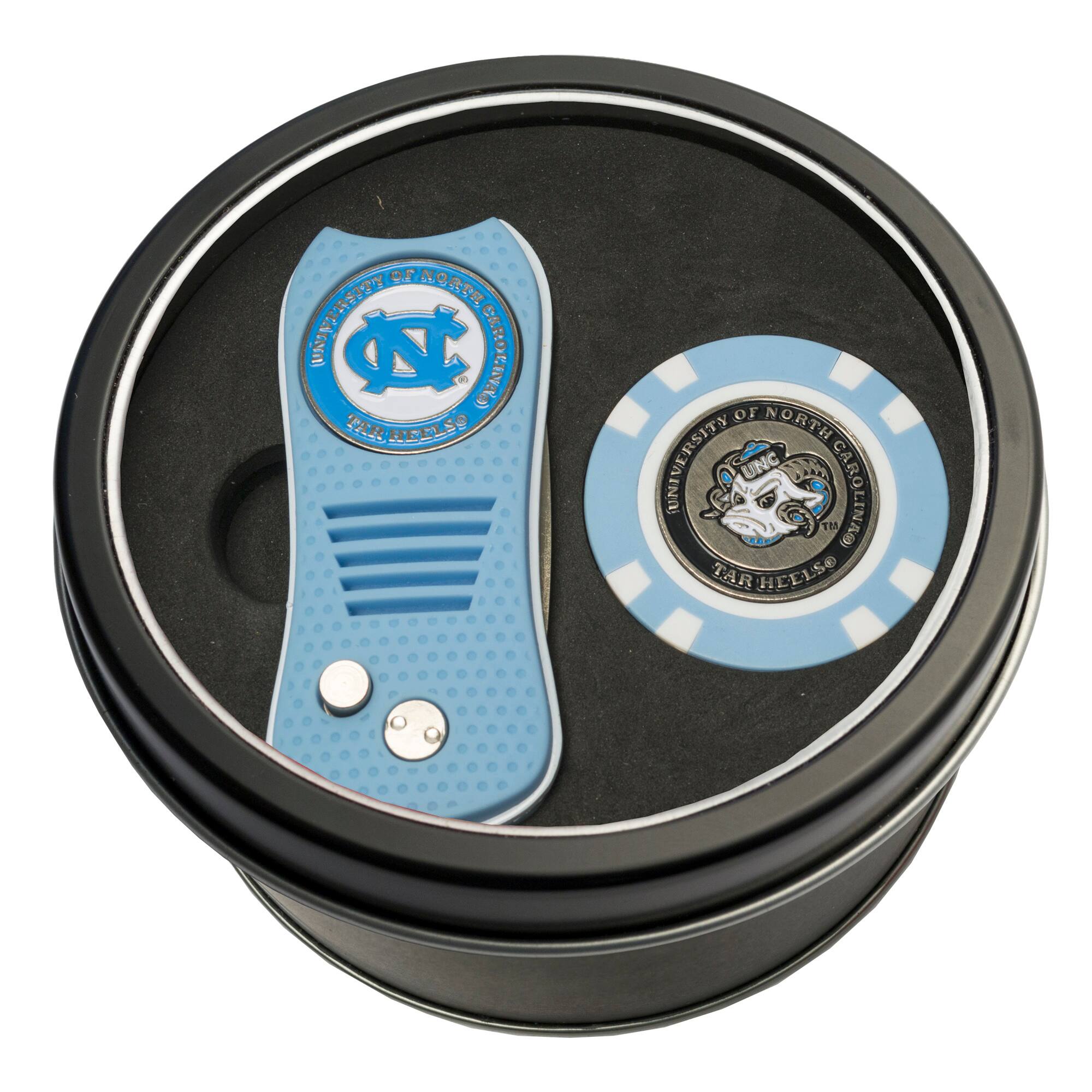Team Golf - North Carolina Tar Heels Switch Chip Golf Tin Set - Multicolor
