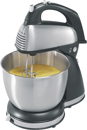 Angle View: Hamilton Beach - 6-Speed Classic Hand/Stand Mixer - Silver
