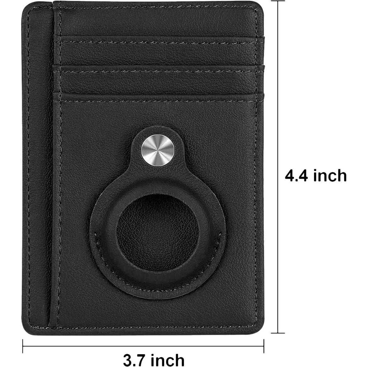 Alt View 15. SaharaCase - Slim Genuine Leather Wallet Case for Apple AirTag - Black.