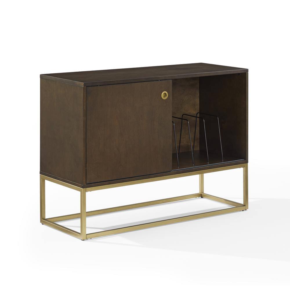 Alt View 1. Crosley Furniture - Byron Record Storage Media Console - Dark Brown.
