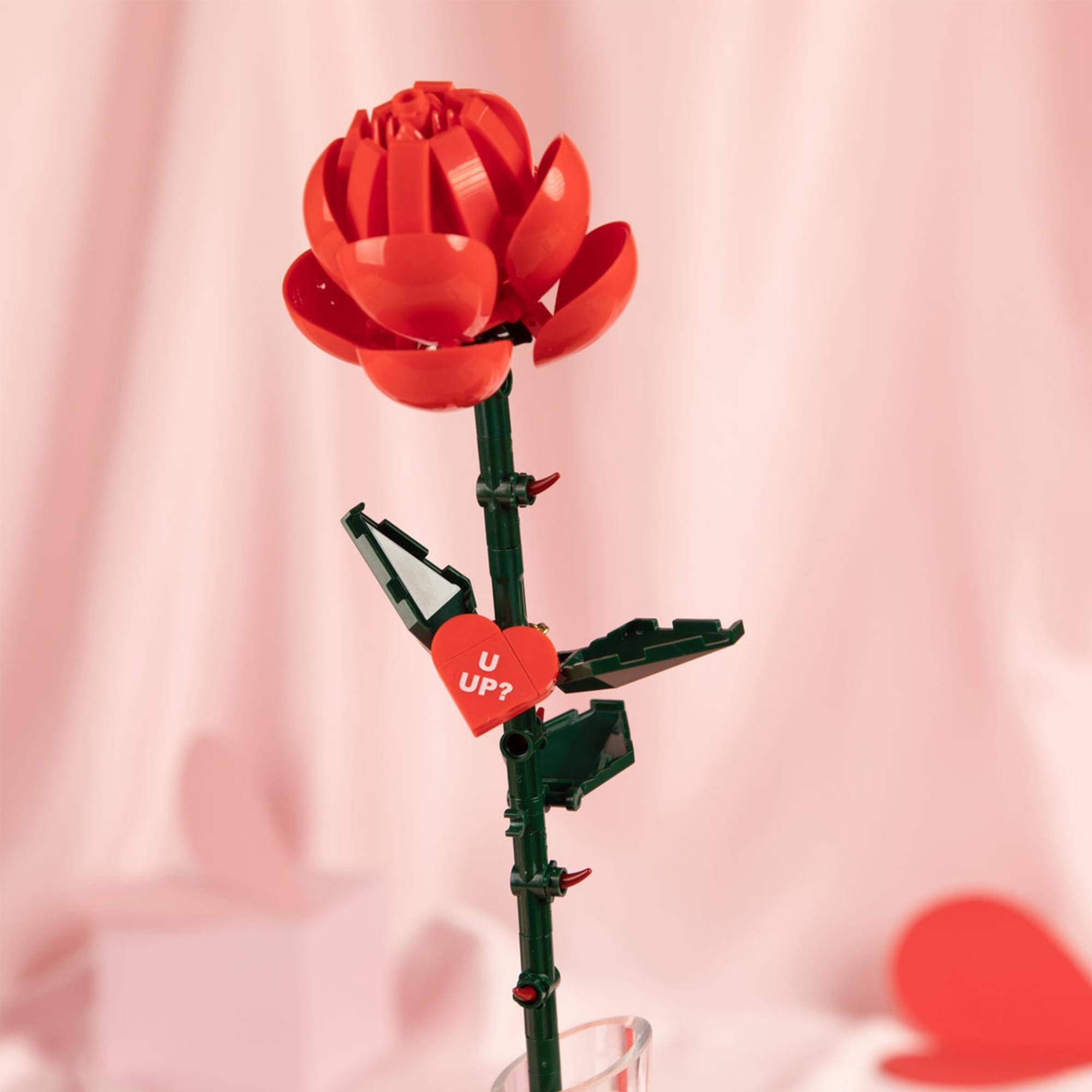 Alt View 2. Brickcraft - Bricktanicals Long Stem Red Rose 102 Pieces Building Set - Multi-Colored.