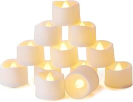 RTMB - LED Timer Tea Light Candles, Warm White, 6-Hour Auto On – 12 Pack
