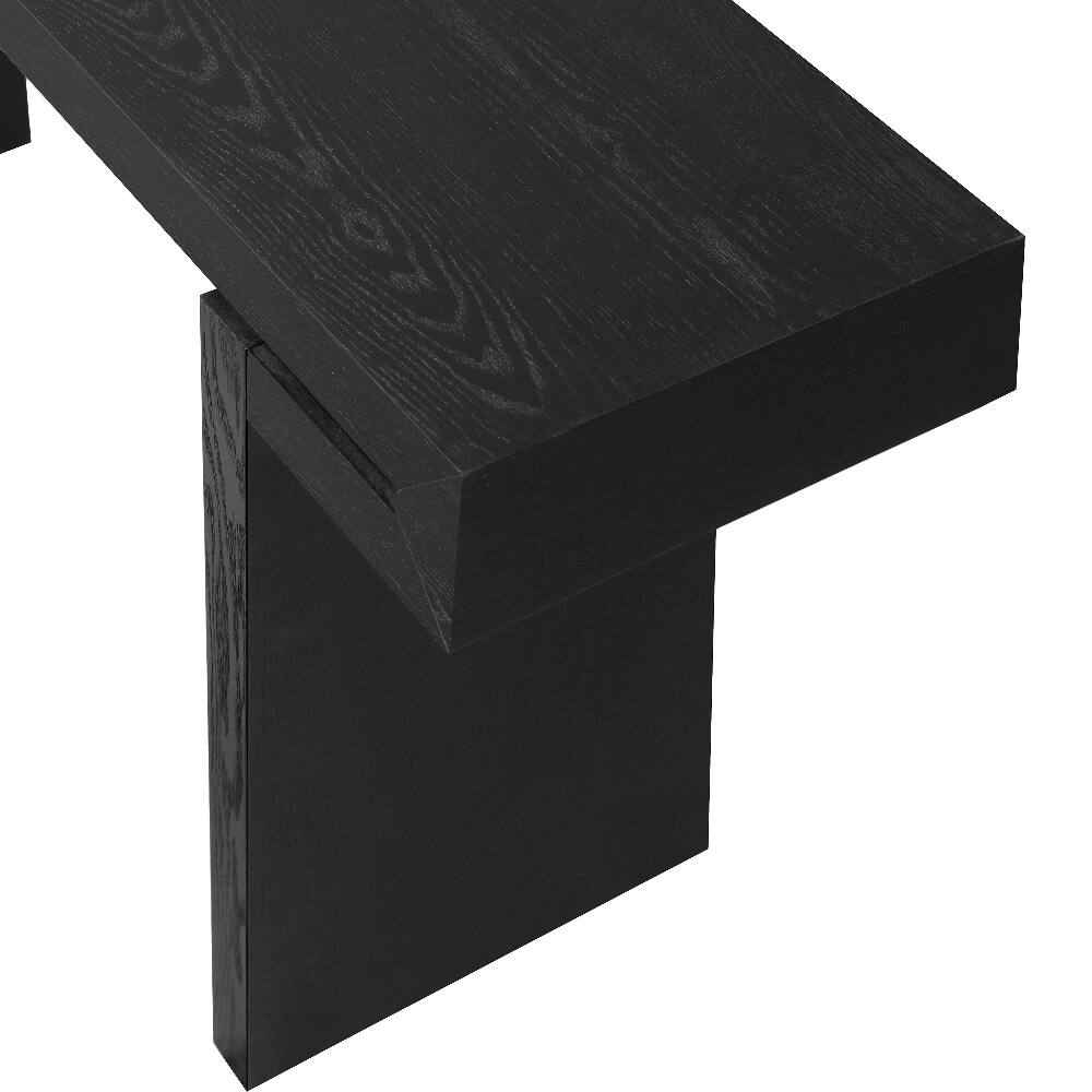 Alt View 7. Loheer - Loheer 60 Inch Rustic Farmhouse Console Table Black Distressed Wood Entryway Sofa Side Table for Living Room Hallway - Black.