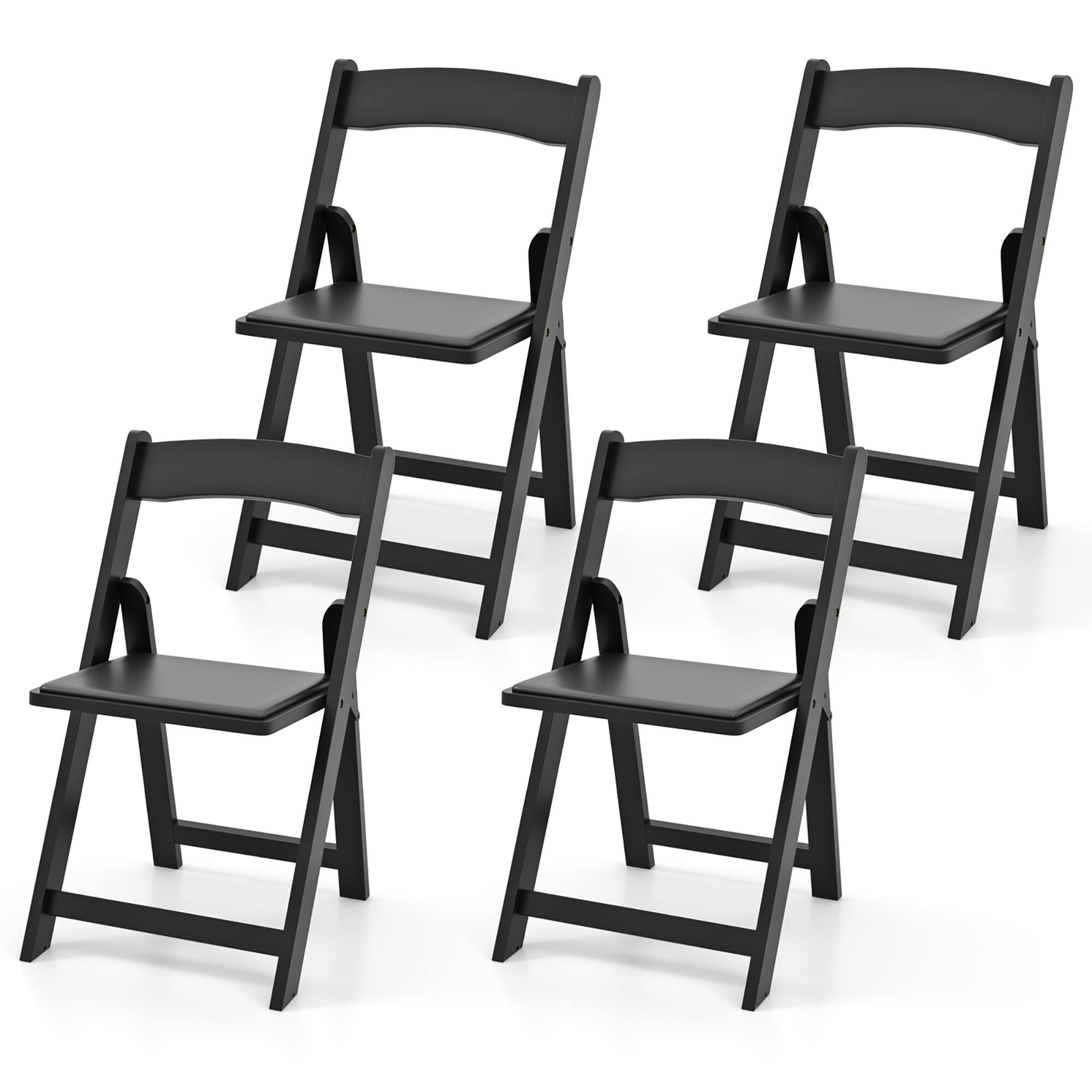 Alt View 9. Gymax - Gymax Set of 16 Dining Chairs w/ Rubber Wood Legs & Padded Seat for Home Office Events Black - Black.