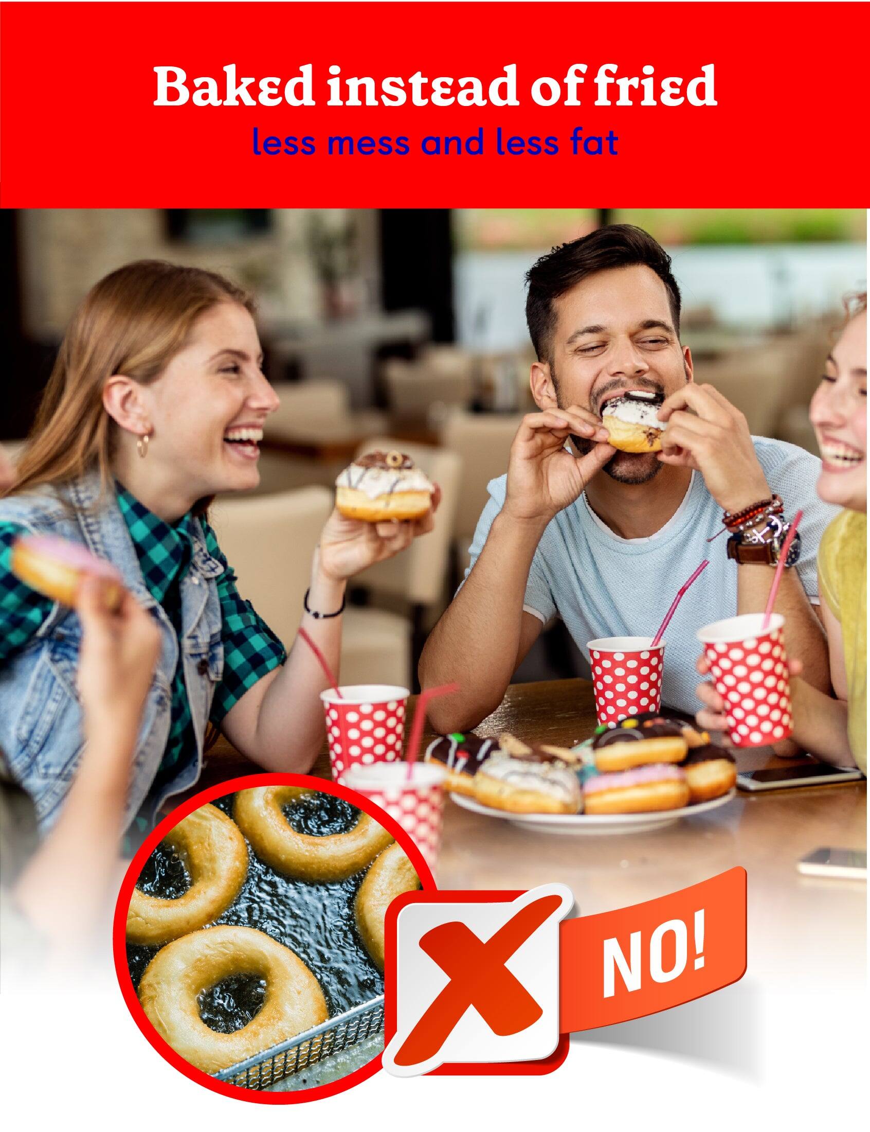 Baked instead of fried, less mess and less fat. X NO!