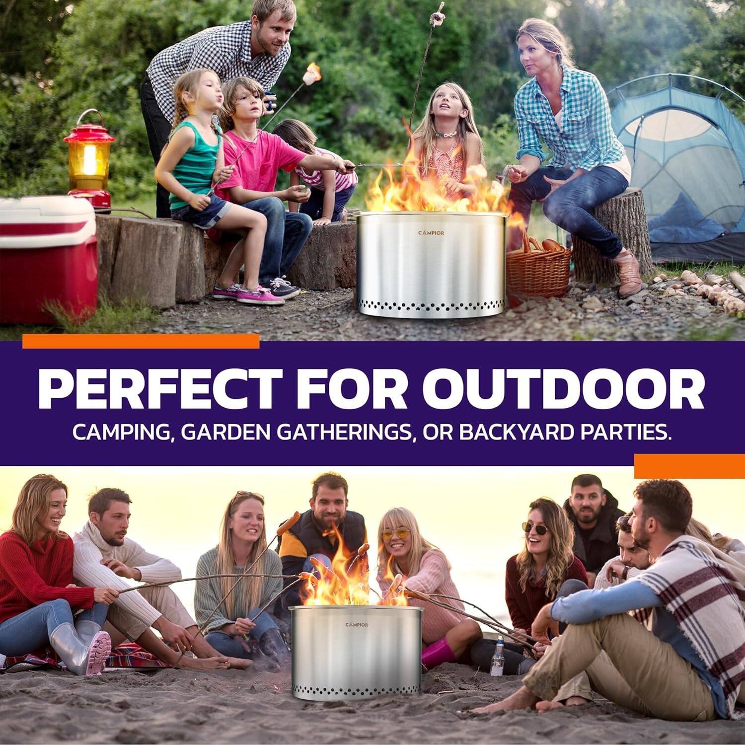 PERFECT FOR OUTDOOR CAMPING, GARDEN GATHERINGS, OR BACKYARD PARTIES. CAMPION