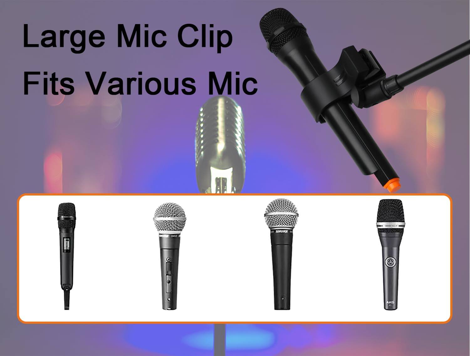 Large Mic Clip  
Fits Various Mic
