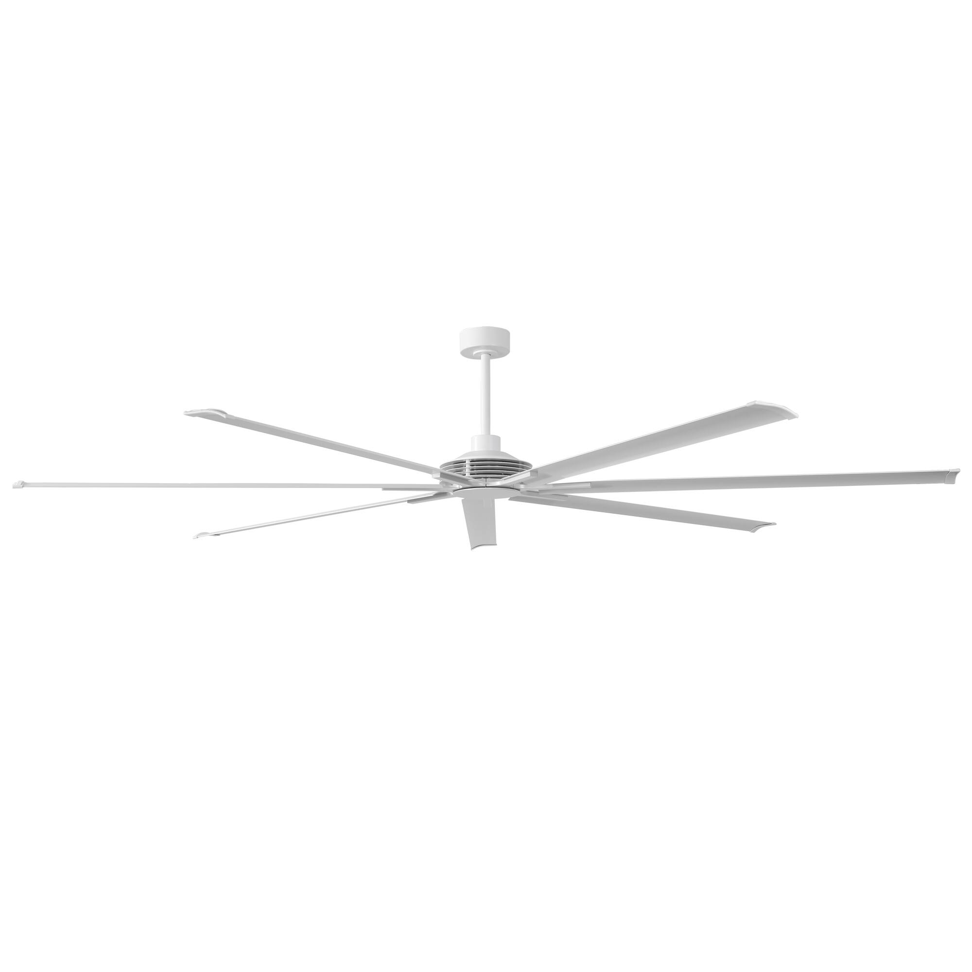 Alt View 2. Parrot Uncle - 100" Indsutrial White Extra Larger Commercial Ceiling Fan with Remote - White.