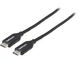 StarTech.com - USB C to USB C Cable - 6 ft - 5A PD - USB 2.0 - Certified - Black