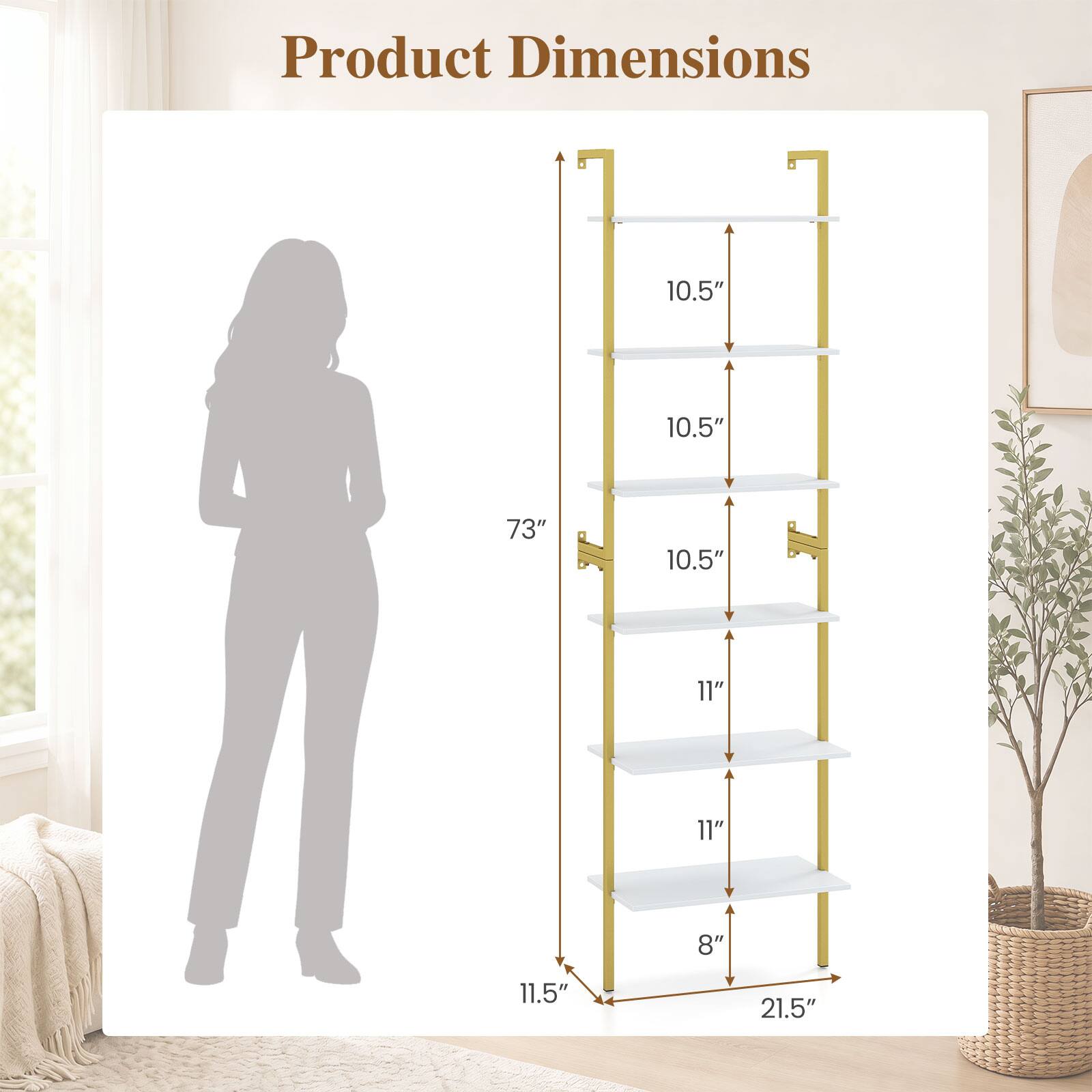 Costway 1 PCS 6 Tier Storage Shelf, Heavy Duty Shelving Unit ...