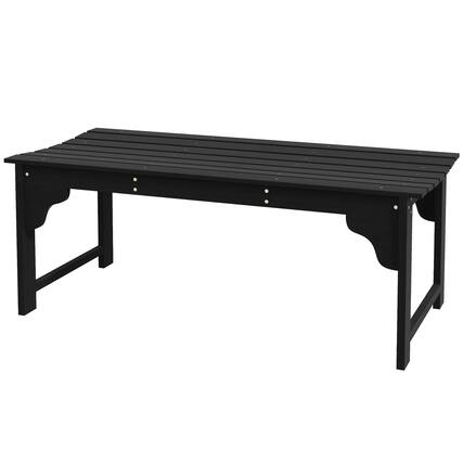 Front. Outsunny - Wooden Garden Bench - Black.