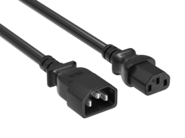 Cable Leader - Power Extension Cord, IEC C13 to C14 Heavy-Duty, 16 AWG 13A 250V for PDU, UPS, Server Rack, Monitor - Black