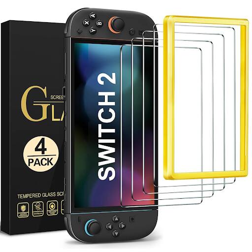 Sure, here is the corrected and grouped text:
**G Screen GL**
**SWITCH 2**
**4 PACK**
**TEMPERED GLASS SCREEN PROTECTOR**
**4 PACK TEMPERED GLASS SCREEN PROTECTOR**